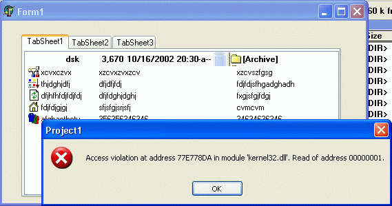 Иллюстрация ошибки